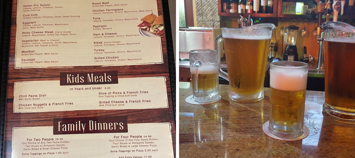 Tony's Pizza Menu